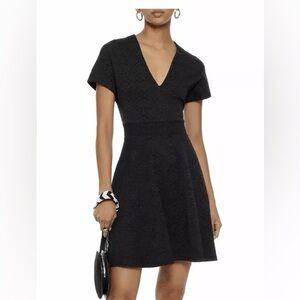 Opening Ceremony Medallion Jacquard Flare Dress in Black Sz S (textured)